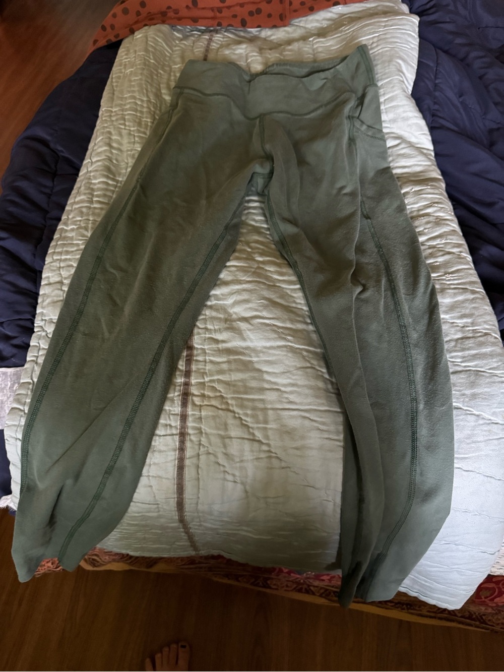 Pact Olive Green Cotton Blend Leggings